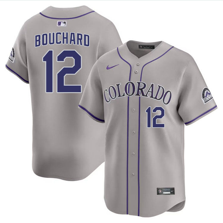 Sean Bouchard Colorado Rockies Jersey,Uniforms,Gears Stitched-Gray